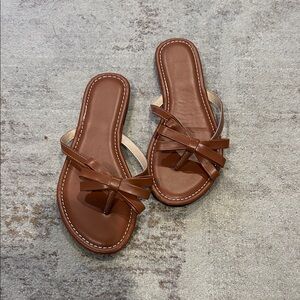 Brown Bow Women's Sandals